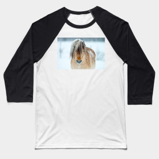 Shaggy Horse In Winter Baseball T-Shirt